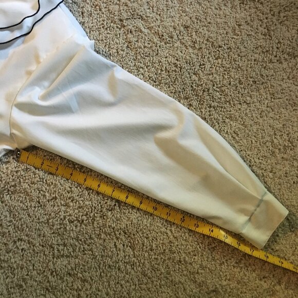 Vintage Bibbed Collar White Button Down Performance Choir Blouse - Picture 16 of 16